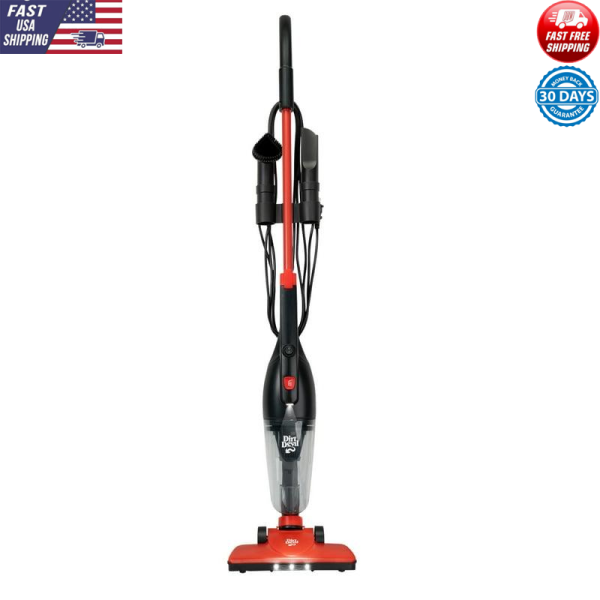 3-in-1 Corded Vacuum Cleaner W/ Swivel Steering LED Lights Crevice Tool Included