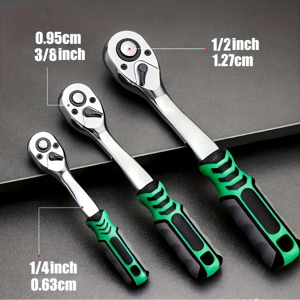 12pcs 72 teeth Ratchet wrench 1/2 Inch Drive Ratchet Socket Wrench Set 8mm-24mm Sockets Release Ratchet Handle and Extension bar - Image 3