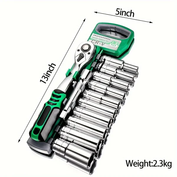 12pcs 72 teeth Ratchet wrench 1/2 Inch Drive Ratchet Socket Wrench Set 8mm-24mm Sockets Release Ratchet Handle and Extension bar - Image 6