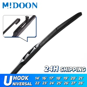 1Pc Universal Front Hybrid Wiper Blade 14" 16" 17" 18" 19" 20" 21" 22" 24" 26" U / J Type Hook Windscreen Wipers