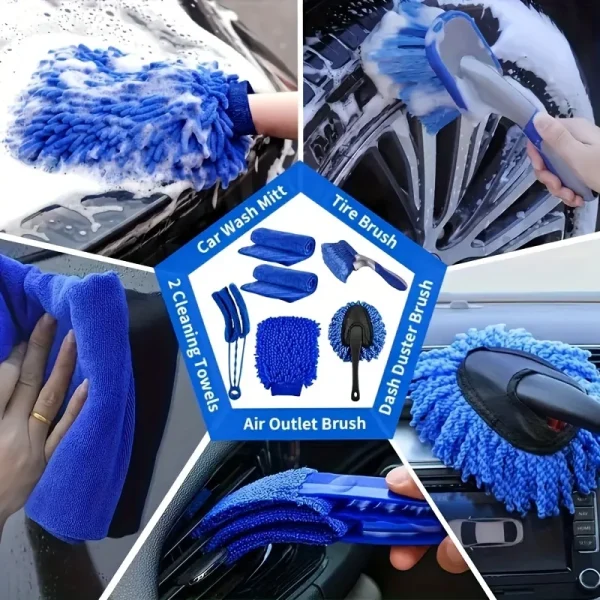 27Pcs/Set Convenient Helpful Multi-purpose Car Interior Brush Nylon Car Washing Brush Multifunctional for Gifts - Image 4