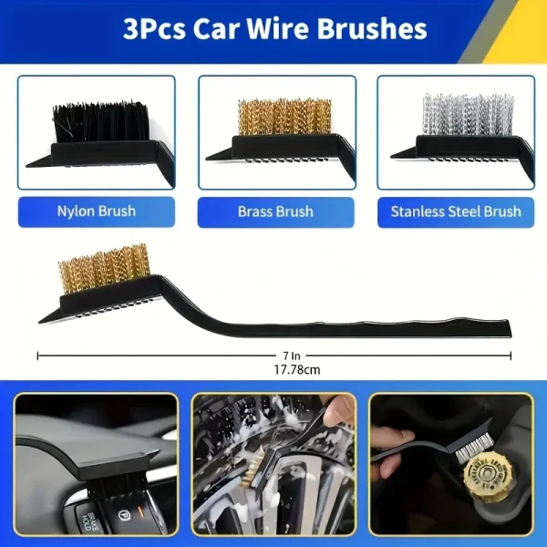 27Pcs/Set Convenient Helpful Multi-purpose Car Interior Brush Nylon Car Washing Brush Multifunctional for Gifts - Image 5