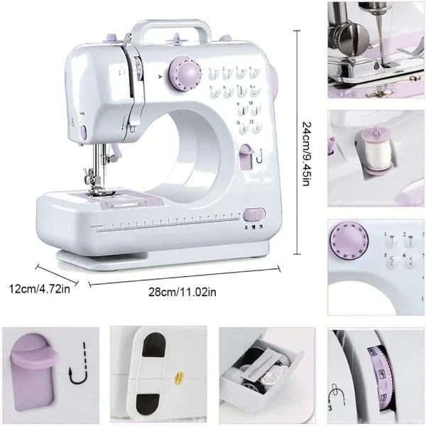 sewing machine, household electric multifunctional fully automatic with lock edge desktop handheld small sewing machine - Image 6