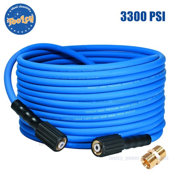 TOOLCY 3300 psi Flexible Pressure Washer Hose 1/4" Durable Power Washer Hose