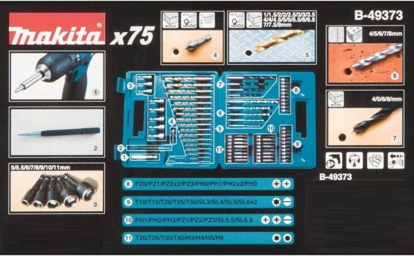 Makita Metric Drill & Screw Bit Set 75Pc - Image 5