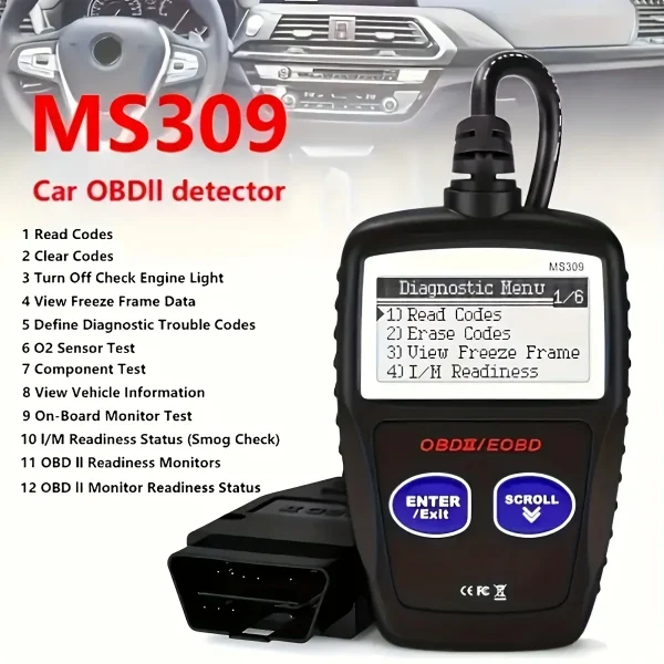 Advanced Car Diagnostic Tool Plus - Upgraded MS309 OBD2 OBDII EOBD Fault Code Reader Scanner with Enhanced Error Detection - Image 6