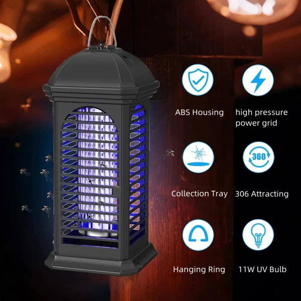 Bug Zapper 11W Courtyards BackyardsOutdoor Waterproof Insect Trap And Mosquito Zappers Killer Suitable For Indoor Home Gardens - Image 4