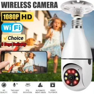 E27 Bulb Camera 4X Digital Zoom AI Human Motion Detect Full Color Night Vision Surveillance Camera APP