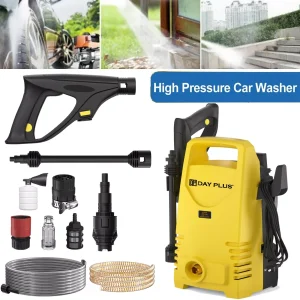 Electric High Pressure Washer 1600W,120bar,380l/h Adjustable Lance from 0 to 180°,7m Flexible Hose,for Terraces,Gardens,Cars