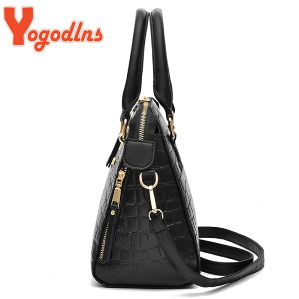 Yogodlns Luxury Crocodile Pattern Handbag Women Winter New PU Leather Tassel Shoulder Bag Brands Design Handle Bag Lady Purse - Image 5