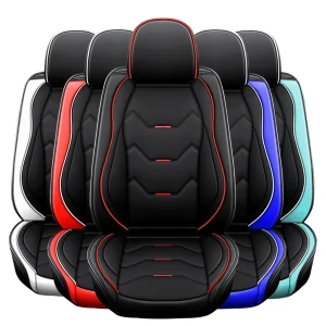 Leather Car Seat Cover Set Front & Rear Full Coverage