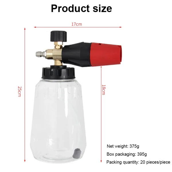 High-Pressure Foam Spray Can With Adjustable Big Mouth PA Cleaning Gun Car Washer Professional Foam - Image 3