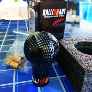 Ralliart Carbon Look Manual Transmission Gear Shift Knob Shifter Lever Head For Mitsubishi