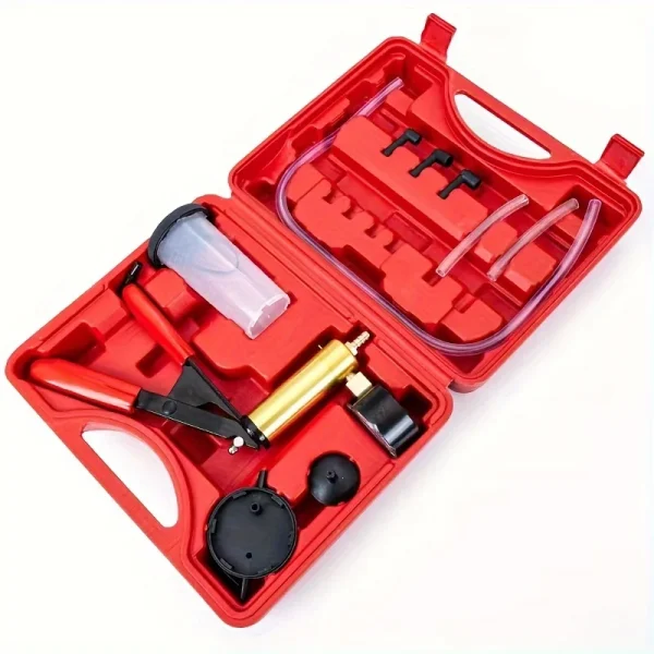 Manual Vacuum Pressure Pump Brake Fluid Drain Kit Vacuum Pistol Pump Tester Kit Portable Durable Aluminum Vacuum Gauge - Image 2