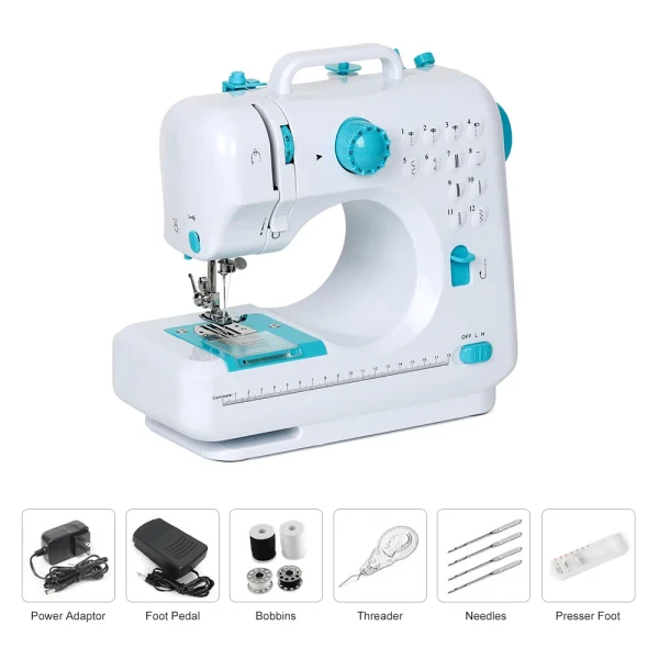 Portable Sewing Machine 12 Built-in Stitches Double Thread for Beginner Crafting DIY Mini Sewing Machine - Image 5