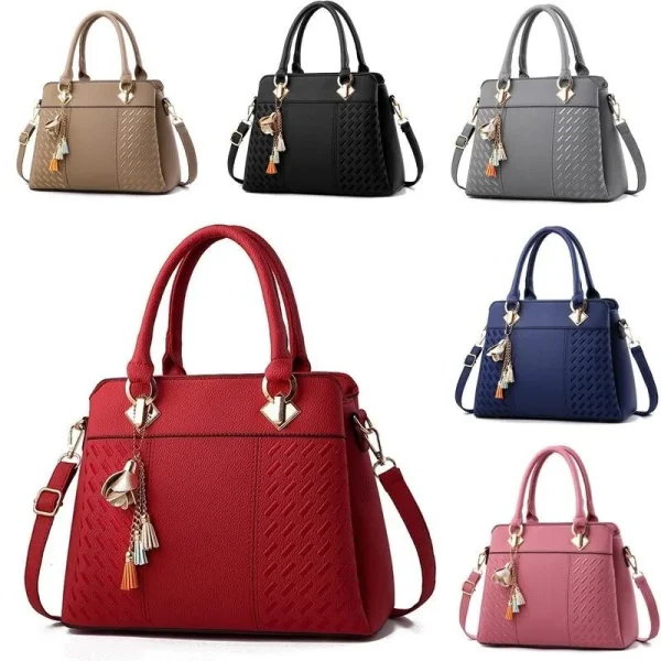 Ladies Hand Bags Fashion Patchwork Shoulder Office Work PU Leather Bag Female Casual Solid Color Bags Lady Simple Messenger Bag - Image 6