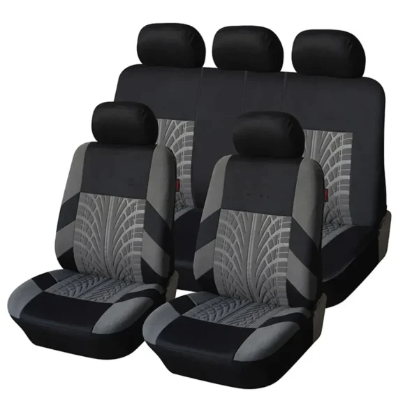 Ultimate Soft and Cozy Gray Car Seat Covers Full Set - Stylish Split Front and Rear Bench Protection - Premium Quality Materials