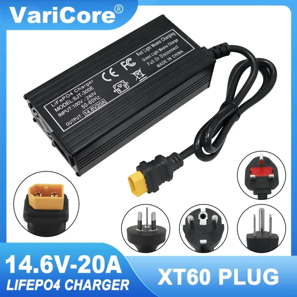 VariCore 14.6V 20A Smart Lifepo4 Battery Charger 110-220V 4S 12V High Power Charger For Lithium iron Phosphate Battery Pack - Image 4