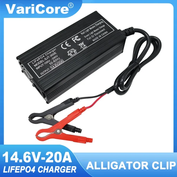 VariCore 14.6V 20A Smart Lifepo4 Battery Charger 110-220V 4S 12V High Power Charger For Lithium iron Phosphate Battery Pack