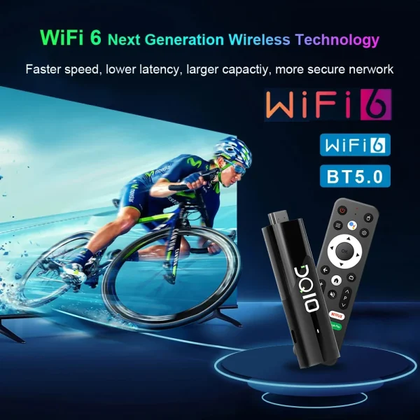 LEMFO DQ10 ATV Mini TV Stick Android13 Support 8K Video 4K Wifi6 Allwinner H618 Quad Core Cortex A53 Voice Remote Smart TV Box - Image 3