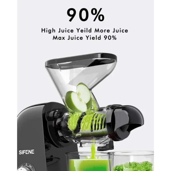 Press Juicer Machine, Compact Single Serve Slow Masticating Juicer, Vegetable and Fruit Juice Extractor Maker Squeezer - Image 3